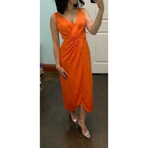 & Other Stories Orange Midi Dress